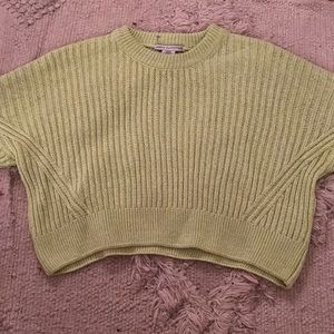 Urban outfitters neon green cropped sweater